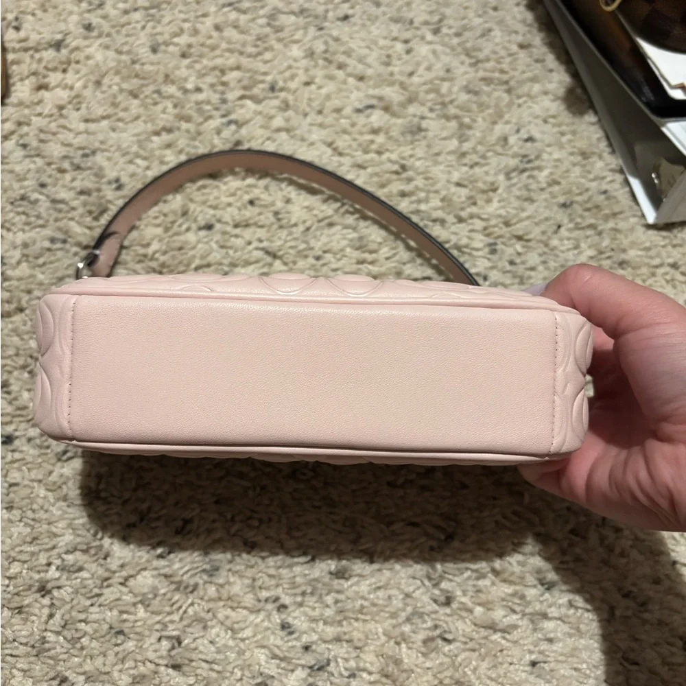 Coach Pale Pink Embossed Leather Nolita Shoulder Bag - Picture 3 of 4